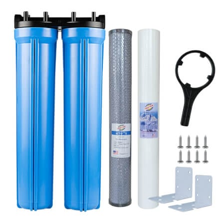 เครื่องกรองน้ำ 2 ขั้นตอน  UNI PURE รุ่น UB-201 ขนาด 20 นิ้ว (พร้อมไส้ PP/CTO)_1
